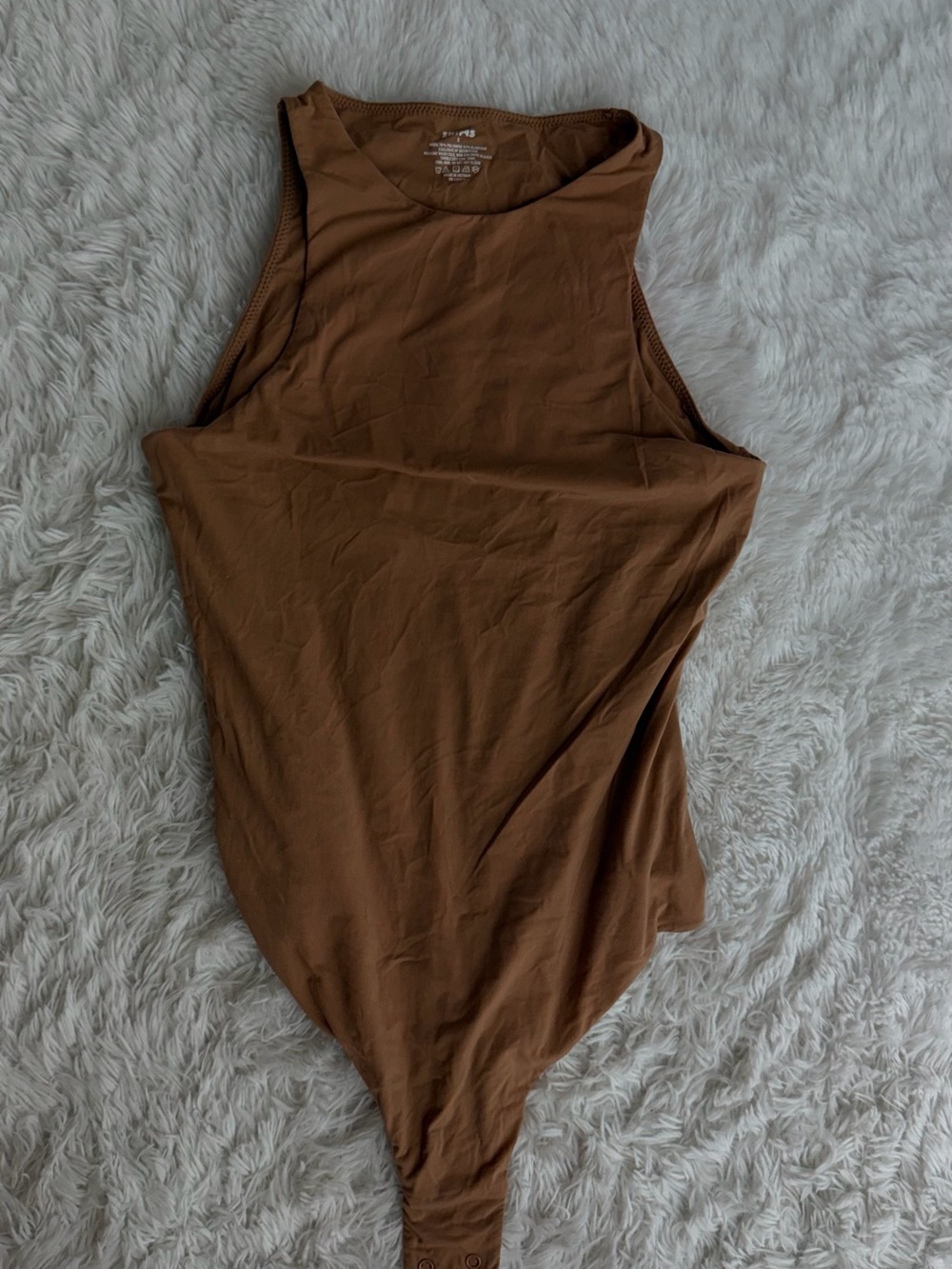 SKIMS Chocolate Brown High-Neck Sleeveless Bodysuit
